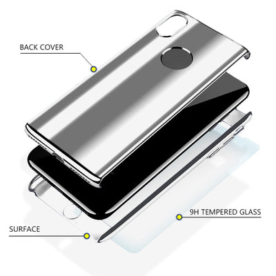 NALIA 360 Grad Handyhülle kompatibel mit Apple iPhone XS Max, Full-Cover & Schutzglas vorne hinten Hülle Doppel-Schutz Dünn Ganzkörper Case Etui Handy-Tasche Bumper & Displayschutz Schwarz NALIA GlasSchutz