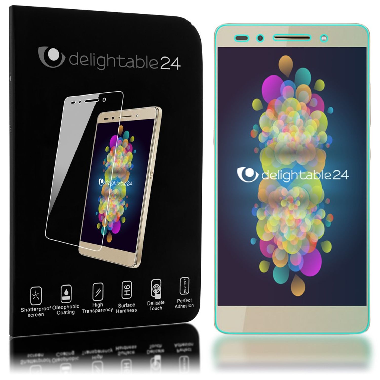 NALIA Schutzglas für Huawei Honor 7, 9H Full Cover Displayschutz Tempered Glass