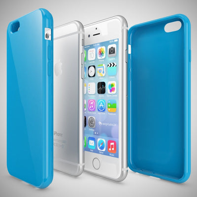 NALIA Handyhülle kompatibel mit iPhone 6 6S, Ultra-Slim TPU Silikon Jelly Case, Dünnes Cover Gummi Schutz-Hülle Skin, Etui Handy-Tasche Telefon-Schale Thin-Fit Back-Cover Smart-Phone Bumper - Blau NALIA SlimFit Hülle
