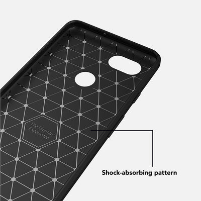 NALIA Silikonhülle für Google Pixel 2 XL – Rutschfest & Matt – VORTEX (Gebürstete Optik & Carbon Design) – Marke aus Berlin Default Title NALIA Protective Hülle