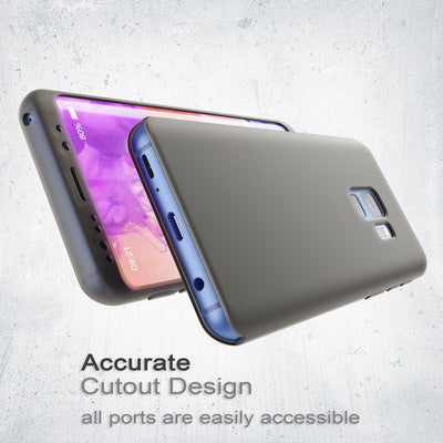 NALIA 360 Grad Hülle kompatibel mit Samsung Galaxy S9, Full Cover Handyhülle mit Schutzglas Doppel-Schutz, Dünnes Case Silikon Etui, Transparenter Displayschutz & Rückseite Schwarz NALIA Protective Hülle