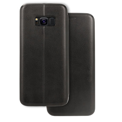NALIA Klapphülle kompatibel mit Samsung Galaxy S8, Slim Handy-Hülle Flip-Case Kunst-Leder Vegan Cover mit Magnet, Etui Ganzkörper Schutz Dünne Hinten Vorne Rundum Handy-Tasche Bumper - Schwarz Default Title NALIA SlimFit Hülle