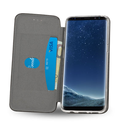 NALIA Klapphülle kompatibel mit Samsung Galaxy S8, Slim Handy-Hülle Flip-Case Kunst-Leder Vegan Cover mit Magnet, Etui Ganzkörper Schutz Dünne Hinten Vorne Rundum Handy-Tasche Bumper - Schwarz Default Title NALIA SlimFit Hülle