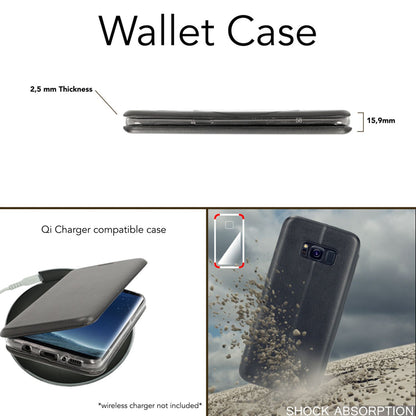 Samsung Galaxy S8 Flipcase von NALIA, Slim Handy Hülle Flip Case mit Magnet