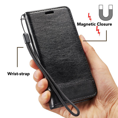 NALIA Handyhülle kompatibel mit Samsung Galaxy S9 Plus, Slim Kickstand Handyhülle Flip-Case Kunst-Leder Cover mit Magnet, Etui Ganzkörper Schutz Dünne Rundum Handy-Tasche Bumper NALIA Protective Hülle