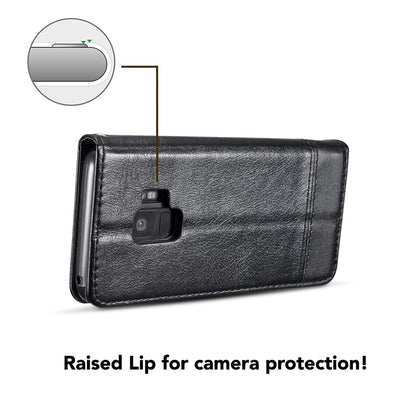 NALIA Handyhülle kompatibel mit Samsung Galaxy S9 Plus, Slim Kickstand Handyhülle Flip-Case Kunst-Leder Cover mit Magnet, Etui Ganzkörper Schutz Dünne Rundum Handy-Tasche Bumper NALIA Protective Hülle