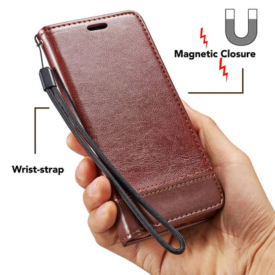 NALIA Handyhülle kompatibel mit Samsung Galaxy S9 Plus, Slim Kickstand Handyhülle Flip-Case Kunst-Leder Cover mit Magnet, Etui Ganzkörper Schutz Dünne Rundum Handy-Tasche Bumper Blau NALIA Protective Hülle