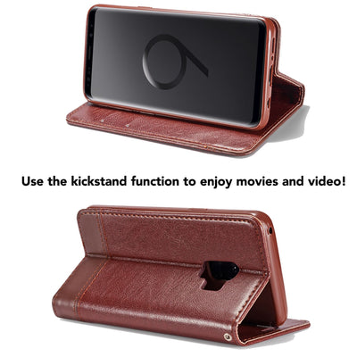 NALIA Handyhülle kompatibel mit Samsung Galaxy S9 Plus, Slim Kickstand Handyhülle Flip-Case Kunst-Leder Cover mit Magnet, Etui Ganzkörper Schutz Dünne Rundum Handy-Tasche Bumper Blau NALIA Protective Hülle