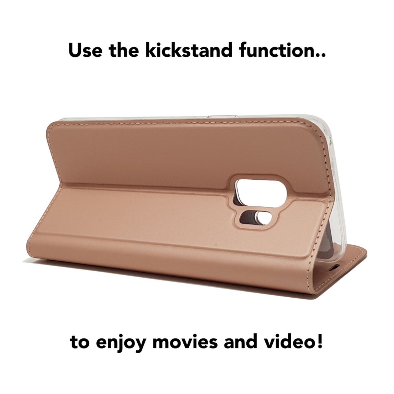 Samsung Galaxy S9 Hülle Klapphülle von NALIA, Slim Kickstand Handyhülle Flip-Case Cover Rose Gold NALIA