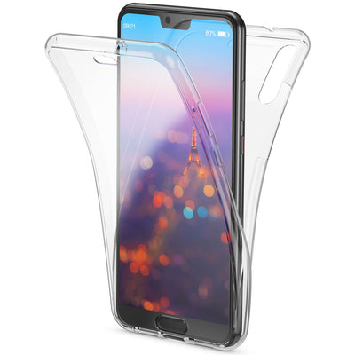 NALIA 360 Grad Handyhülle kompatibel mit Huawei P20, Full-Cover vorne hinten Hülle Doppel-Schutz, Dünn Ganzkörper Case Silikon Etui Handytasche Transparent Displayschutz Rückseite NALIA Protective Hülle