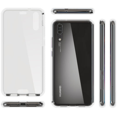 NALIA 360 Grad Handyhülle kompatibel mit Huawei P20, Full-Cover vorne hinten Hülle Doppel-Schutz, Dünn Ganzkörper Case Silikon Etui Handytasche Transparent Displayschutz Rückseite NALIA Protective Hülle