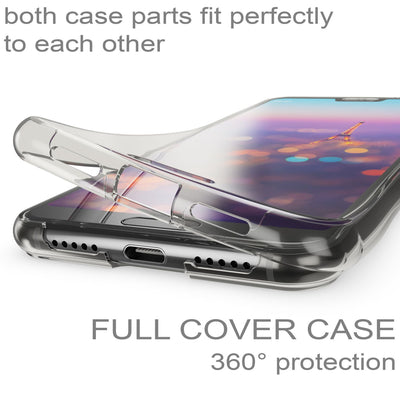 NALIA 360 Grad Handyhülle kompatibel mit Huawei P20, Full-Cover vorne hinten Hülle Doppel-Schutz, Dünn Ganzkörper Case Silikon Etui Handytasche Transparent Displayschutz Rückseite NALIA Protective Hülle