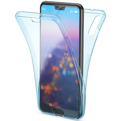 NALIA 360 Grad Handyhülle kompatibel mit Huawei P20, Full-Cover vorne hinten Hülle Doppel-Schutz, Dünn Ganzkörper Case Silikon Etui Handytasche Transparent Displayschutz Rückseite NALIA Protective Hülle