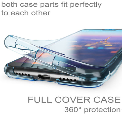 NALIA 360 Grad Handyhülle kompatibel mit Huawei P20, Full-Cover vorne hinten Hülle Doppel-Schutz, Dünn Ganzkörper Case Silikon Etui Handytasche Transparent Displayschutz Rückseite NALIA Protective Hülle