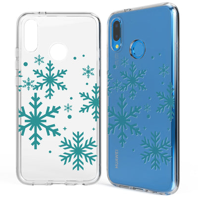 NALIA Handyhülle kompatibel mit Huawei P20 Lite, Slim Silikon Motiv Cover Case Crystal Schutzhülle Dünn Durchsichtig, Etui Handy-Tasche Backcover Transparent Bumper Snowflakes NALIA SlimFit Hülle