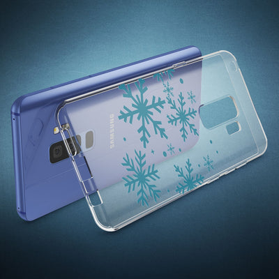 NALIA Handyhülle kompatibel mit Samsung Galaxy S9 Plus, Slim Silikon Motiv Case Schutzhülle Dünn Durchsichtig, Etui Handy-Tasche Back-Cover Transparent Bumper Snowflakes NALIA SlimFit Hülle