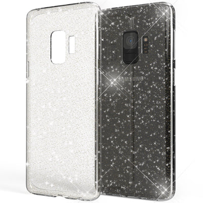 NALIA Glitzerhülle für Samsung Galaxy S9 – Funkelndes Silikon Case – DAZZLIN (Transparent & Stoßfest) – Marke aus Berlin Transparent NALIA Transparente Hülle