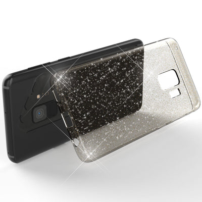 NALIA Glitzerhülle für Samsung Galaxy S9 – Funkelndes Silikon Case – DAZZLIN (Transparent & Stoßfest) – Marke aus Berlin Schwarz NALIA Transparente Hülle
