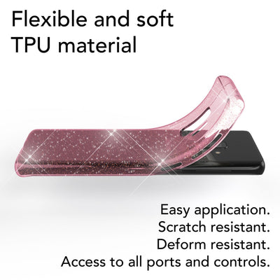 NALIA Glitzerhülle für Samsung Galaxy S9 – Funkelndes Silikon Case – DAZZLIN (Transparent & Stoßfest) – Marke aus Berlin Schwarz NALIA Transparente Hülle