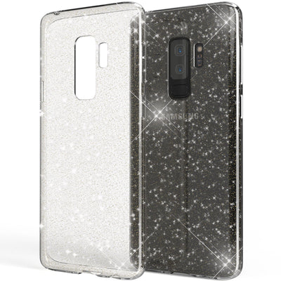 NALIA Glitzerhülle für Samsung Galaxy S9 Plus – Funkelndes Silikon Case – DAZZLIN (Transparent & Stoßfest) – Marke aus Berlin Transparent NALIA Transparente Hülle
