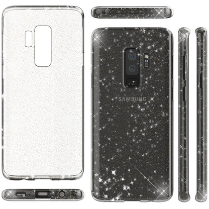 NALIA Glitter Handy Hülle für Samsung Galaxy S9 Plus Glitzer Cover Silikon Case Transparent NALIA Transparente Hülle