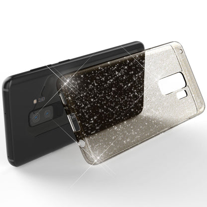 NALIA Glitter Handy Hülle für Samsung Galaxy S9 Plus Glitzer Cover Silikon Case Transparent NALIA Transparente Hülle