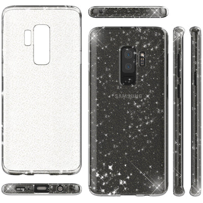 NALIA Glitzerhülle für Samsung Galaxy S9 Plus – Funkelndes Silikon Case – DAZZLIN (Transparent & Stoßfest) – Marke aus Berlin Transparent NALIA Transparente Hülle