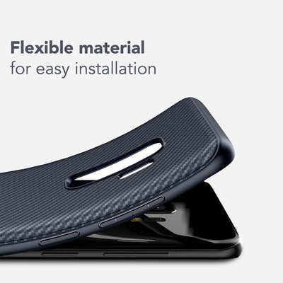 NALIA Silikonhülle für Samsung Galaxy S9 Plus – Rutschfest & Matt – VORTEX (Gebürstete Optik & Carbon Design) – Marke aus Berlin Schwarz NALIA Protective Hülle