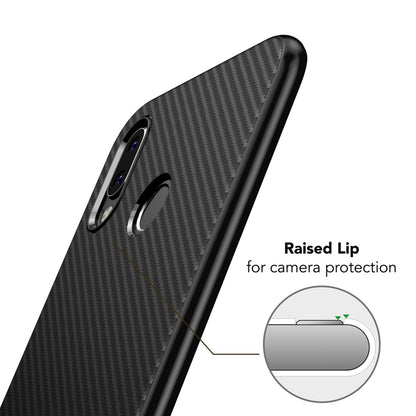 Huawei P20 Lite Handy Hülle von NALIA, Slim Soft Silikon Case Dünne Carbon Look Schwarz NALIA Protective Hülle
