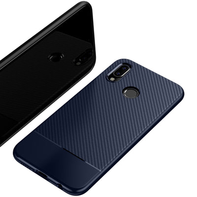NALIA Silikonhülle für Huawei P20 Lite – Rutschfest & Matt – VORTEX (Gebürstete Optik & Carbon Design) – Marke aus Berlin Schwarz NALIA Protective Hülle