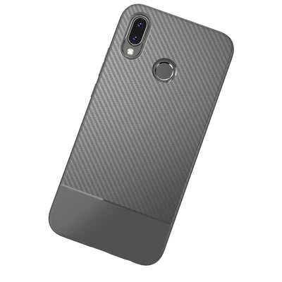 NALIA Silikonhülle für Huawei P20 Lite – Rutschfest & Matt – VORTEX (Gebürstete Optik & Carbon Design) – Marke aus Berlin Schwarz NALIA Protective Hülle