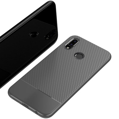NALIA Silikonhülle für Huawei P20 Lite – Rutschfest & Matt – VORTEX (Gebürstete Optik & Carbon Design) – Marke aus Berlin Schwarz NALIA Protective Hülle