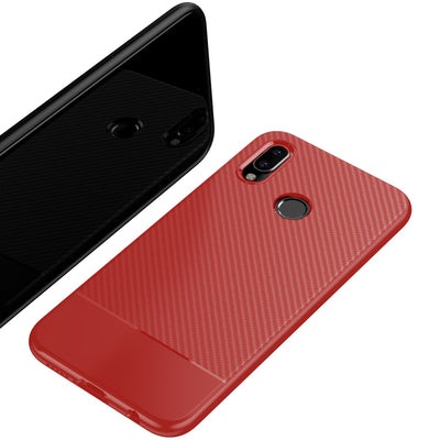 NALIA Silikonhülle für Huawei P20 Lite – Rutschfest & Matt – VORTEX (Gebürstete Optik & Carbon Design) – Marke aus Berlin Schwarz NALIA Protective Hülle
