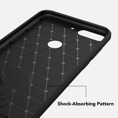 NALIA Silikonhülle für Huawei Y7 (2018) – Rutschfest & Matt – VORTEX (Gebürstete Optik & Carbon Design) – Marke aus Berlin NALIA Protective Hülle