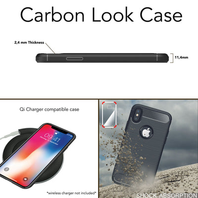 NALIA Design Case kompatibel mit Apple iPhone XS Max Hülle, Karbon Optik Stylische Handyhülle Stoßfeste Silikon Schutzhülle, Dünne Handy-Tasche Phone Cover Bumper Soft Skin Robust Schwarz NALIA Protective Hülle