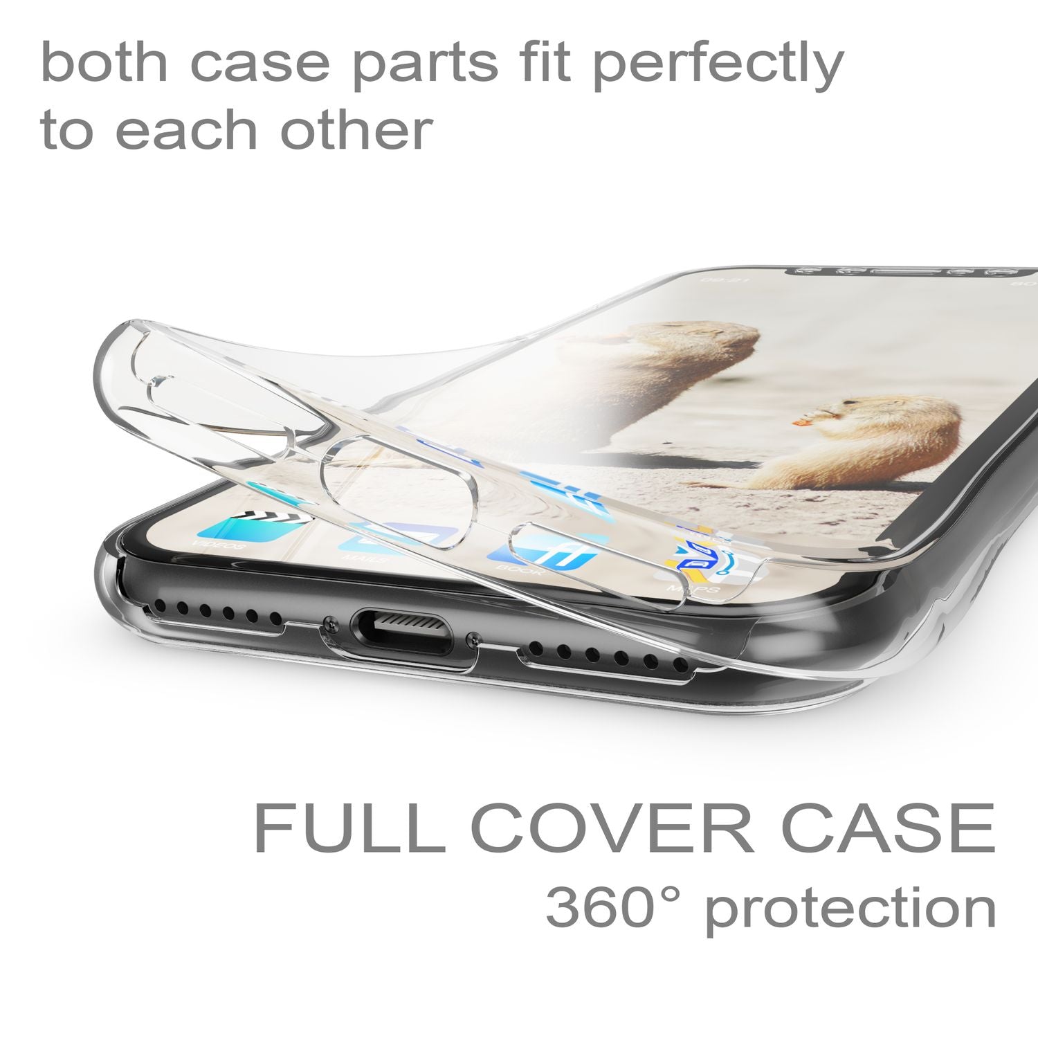 NALIA 360 Grad Hülle für Apple iPhone XS X Glitter Handy Cover Case Silikon Etui NALIA