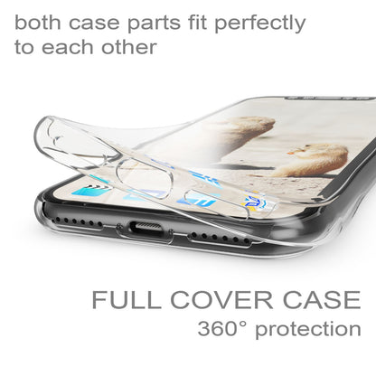 NALIA 360 Grad Hülle für Apple iPhone XS X Glitter Handy Cover Case Silikon Etui NALIA