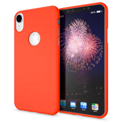 NALIA Neon Silikonhülle für iPhone XR – Soft-Touch & Signal-Neon – NEONSHOCK (Matte Schutzhülle) – Marke aus Berlin Orange NALIA Protective Hülle