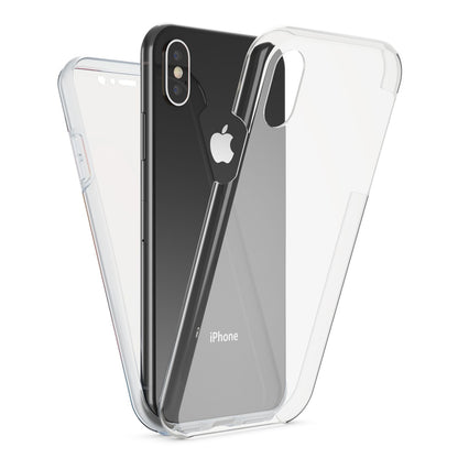 NALIA 360 Grad Handy Hülle für Apple iPhone XS Max, Full Cover Case Bumper Etui Transparent NALIA Transparente Hülle