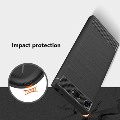 NALIA Silikonhülle für Sony Xperia XZ1 Compact – Rutschfest & Matt – VORTEX (Gebürstete Optik & Carbon Design) – Marke aus Berlin Default Title NALIA Protective Hülle