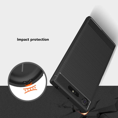 NALIA Silikonhülle für Sony Xperia XZ1 – Rutschfest & Matt – VORTEX (Gebürstete Optik & Carbon Design) – Marke aus Berlin Default Title NALIA Protective Hülle