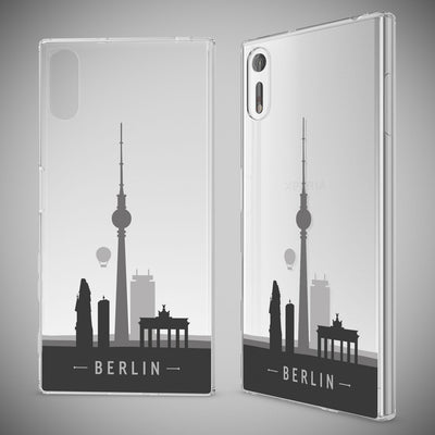 NALIA Handyhülle kompatibel mit Sony Xperia XZ, Slim Silikon Motiv Case Phone Cover Crystal Schutzhülle Dünn Durchsichtig, Etui Handy-Tasche Transparent Backcover Bumper Berlin Skyline NALIA Protective Hülle