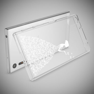 NALIA Handyhülle kompatibel mit Sony Xperia XZ, Slim Silikon Motiv Case Phone Cover Crystal Schutzhülle Dünn Durchsichtig, Etui Handy-Tasche Transparent Backcover Bumper Butterfly Princess NALIA Protective Hülle