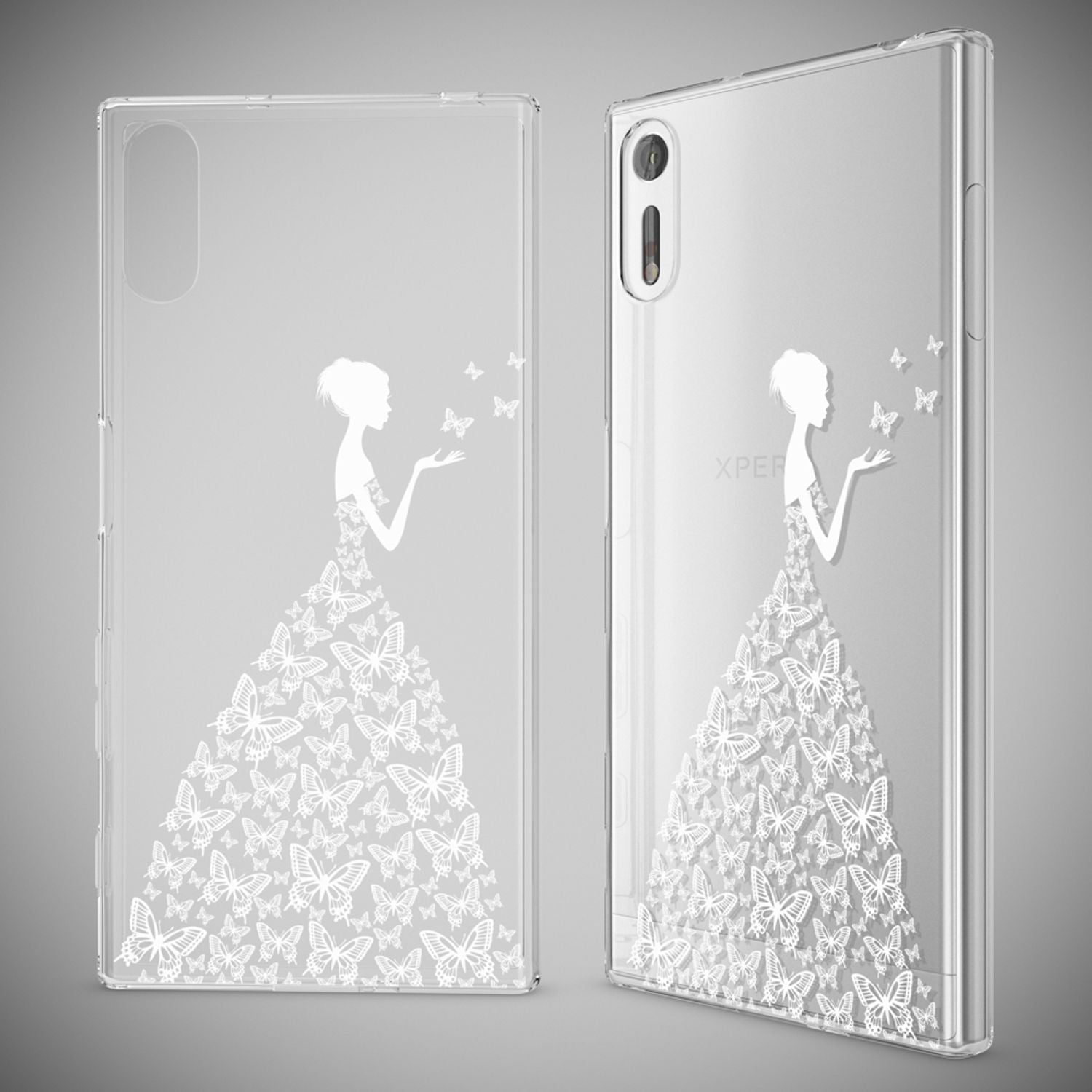 Sony Xperia XZ Handy Hülle von NALIA, Silikon TPU Motiv Case Cover Bumper Dünn Butterfly Princess NALIA