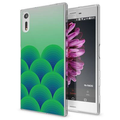 NALIA Handyhülle kompatibel mit Sony Xperia XZ, Slim Silikon Motiv Case Phone Cover Crystal Schutzhülle Dünn Durchsichtig, Etui Handy-Tasche Transparent Backcover Bumper Green Forest NALIA Protective Hülle