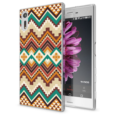 NALIA Handyhülle kompatibel mit Sony Xperia XZ, Slim Silikon Motiv Case Phone Cover Crystal Schutzhülle Dünn Durchsichtig, Etui Handy-Tasche Transparent Backcover Bumper Indian Pattern NALIA Protective Hülle