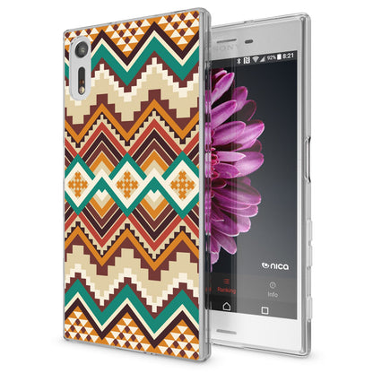 Sony Xperia XZ Handy Hülle von NALIA, Silikon TPU Motiv Case Cover Bumper Dünn Indian Pattern NALIA