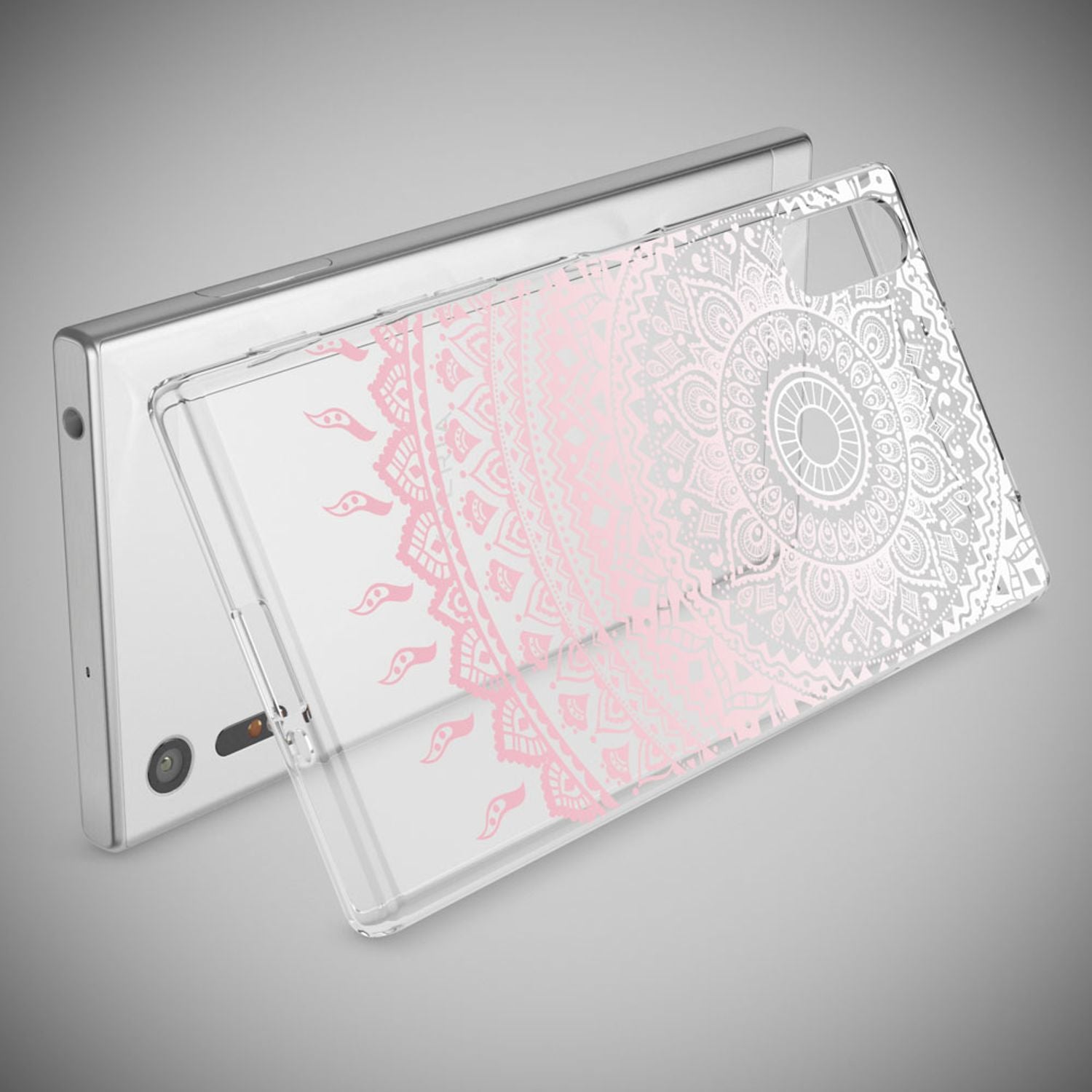 Sony Xperia XZ Handy Hülle von NALIA, Silikon TPU Motiv Case Cover Bumper Dünn Mandala Pink NALIA