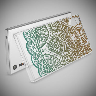 NALIA Handyhülle kompatibel mit Sony Xperia XZ, Slim Silikon Motiv Case Phone Cover Crystal Schutzhülle Dünn Durchsichtig, Etui Handy-Tasche Transparent Backcover Bumper Mandala Pink NALIA Protective Hülle