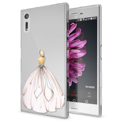 NALIA Handyhülle kompatibel mit Sony Xperia XZ, Slim Silikon Motiv Case Phone Cover Crystal Schutzhülle Dünn Durchsichtig, Etui Handy-Tasche Transparent Backcover Bumper Princess Pink NALIA Protective Hülle